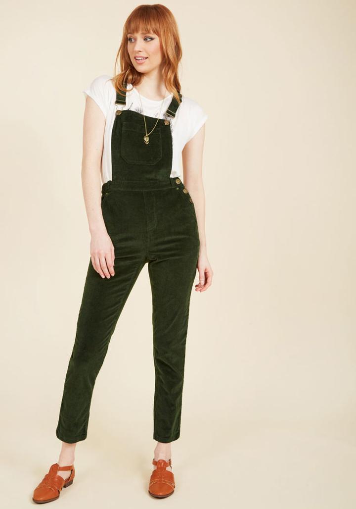 Modcloth Fall Potluck Overalls In Forest