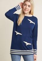 Modcloth Bird's Eye Bold Tunic Sweater In 2x