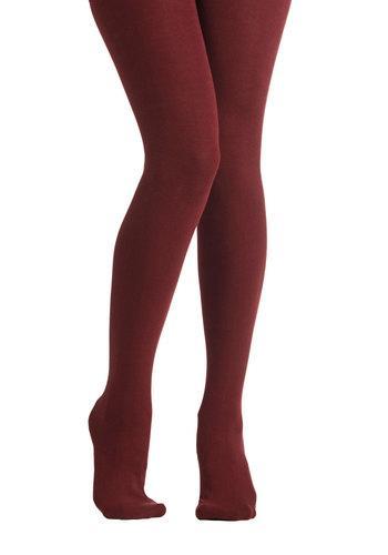 Modcloth Truly Trustworthy Tights In Burgundy