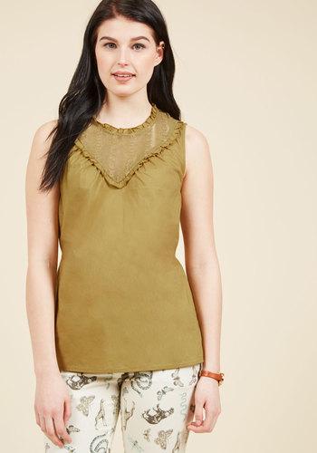 Fashion Your Fairytale Sleeveless Top In Olive In L