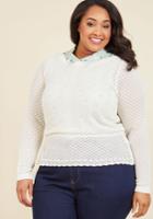  Sweetest Subtleties Long Sleeve Top In Blanc In M