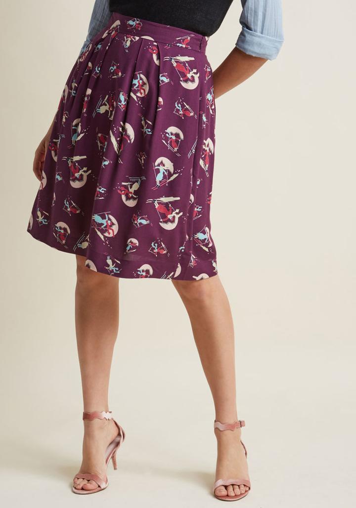 Emilyandfin Emily And Fin Retro Reverie A-line Skirt In Sassy Ski In Xxl
