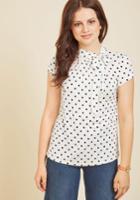  Advert Yourself Top In Dotted White In L