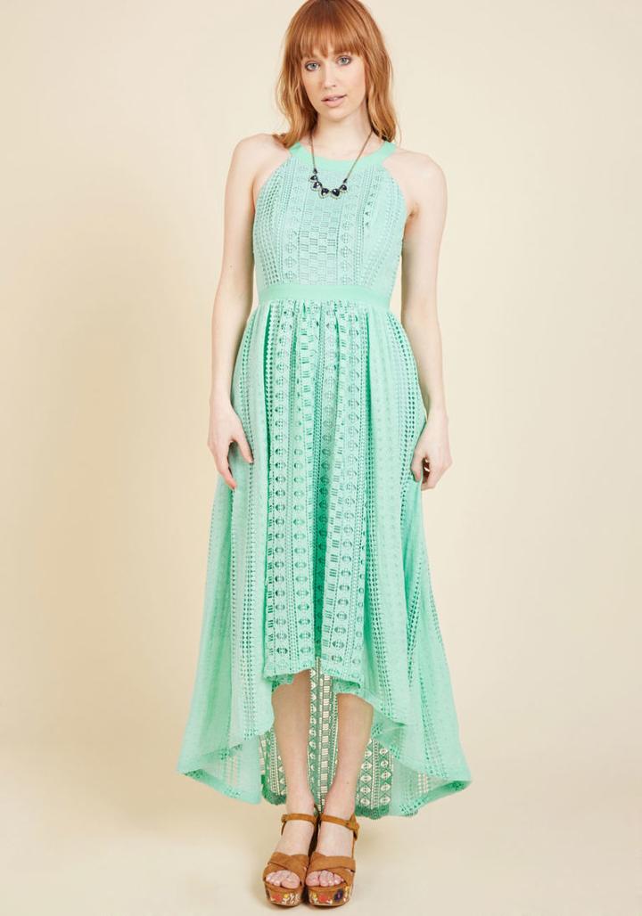 Modcloth Harmonious Ceremony Maxi Dress In Mint