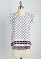  Take Charm Top In Navy Lattice In M
