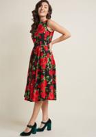 Modcloth Automatic Classic Midi Dress In Roses In 1x