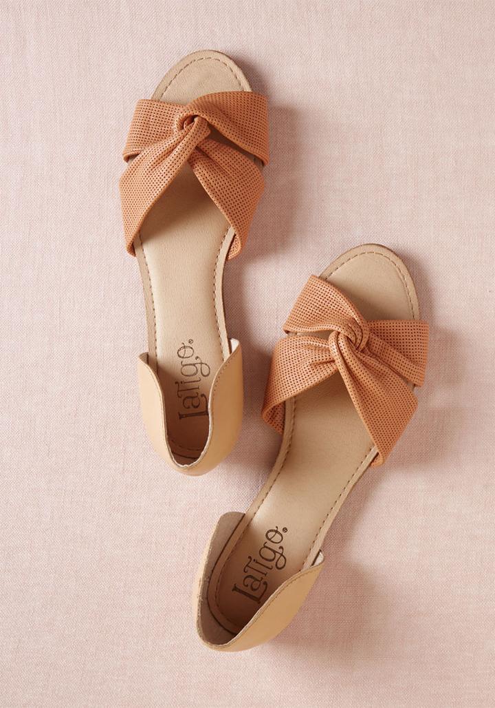 Latigo Knot To Self Leather Flat In Melon In 11