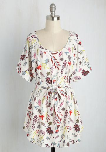 Modcloth Medium Format Memory Tunic In Sprigs