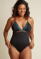 Modcloth Threads Up! One-piece Swimsuit In 16