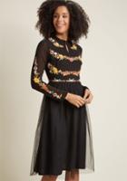 Modcloth Folklore Embroidered Long Sleeve Dress In S