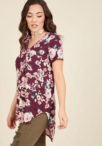  Packing Preserves Top In Burgundy Floral In S