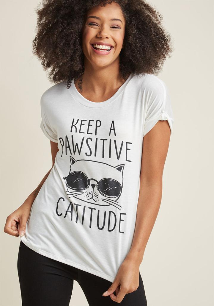 Modcloth Everything In Paw-spective Graphic Tee In 3x