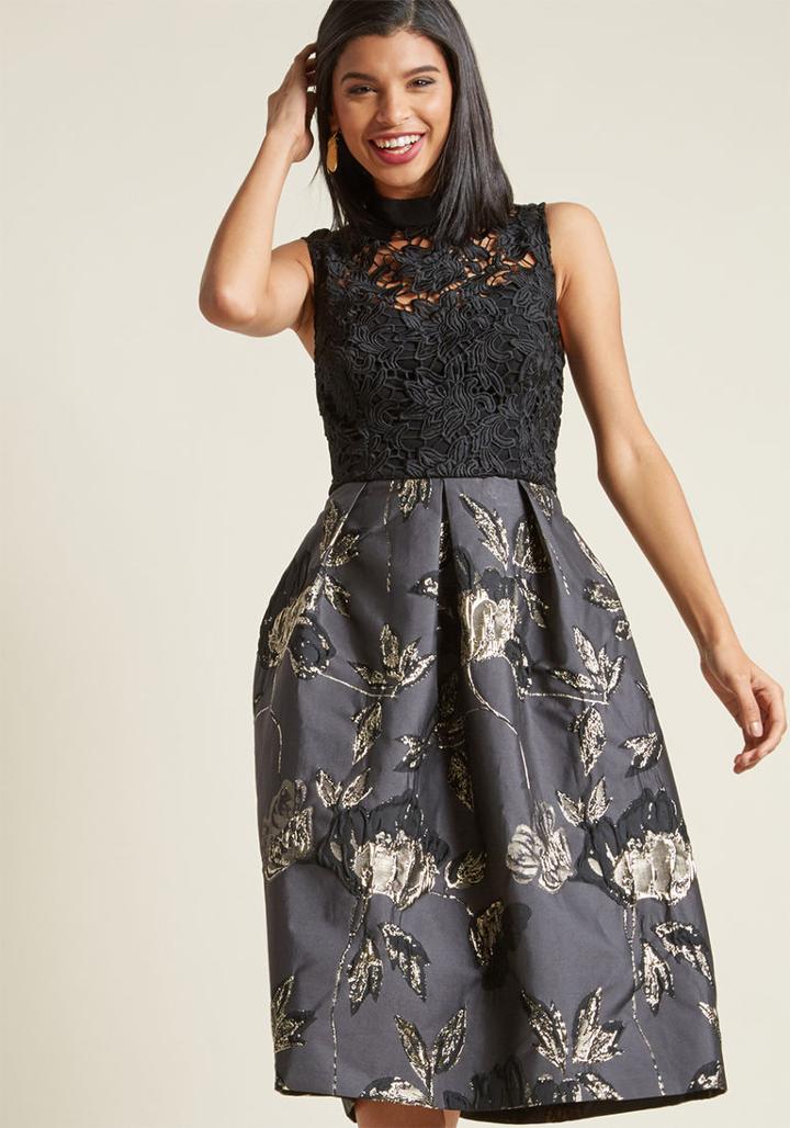 Modcloth Fete Impressions Fit And Flare Dress In 10