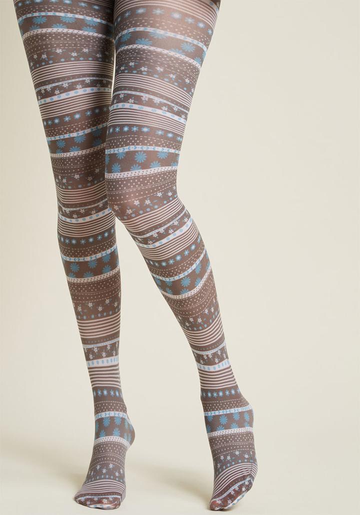 Modcloth Petal Patter Tights In 2x