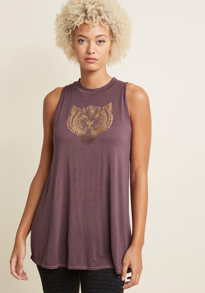 Modcloth Tiger Vibe Graphic Tank Top In Xs