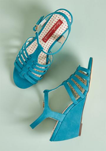 Baitfootwear B.a.i.t. Footwear Sunshine Saunter Wedge Sandal In Teal In 6.5