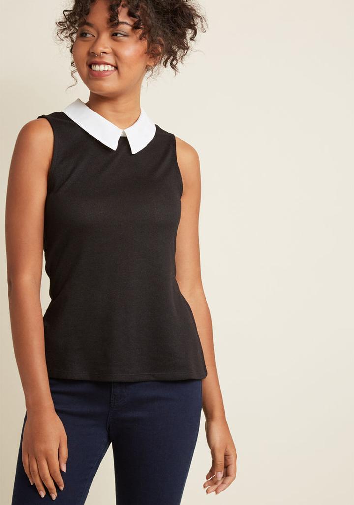 Modcloth Declare And Contrast Sweater In Noir