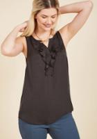  Whistle Through The Workday Sleeveless Top In Black In Xl