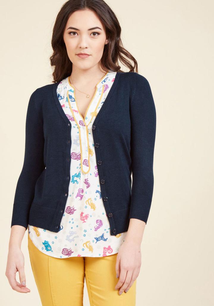 Modcloth Charter School Cardigan In Navy