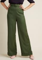 Collectif Collectif Life's Work Wide Leg Pants In Fern