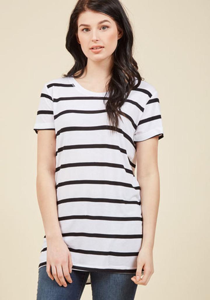  Simplicity On A Saturday Tunic In White Stripes In M