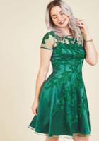  Falling In Lovely Fit And Flare Dress In Emerald In 0