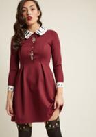 Misspatina Miss Patina Musical Ma'am Pleated Long Sleeve Dress In L