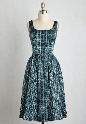 Donnamorgan Classic Chanteuse Dress In Teal
