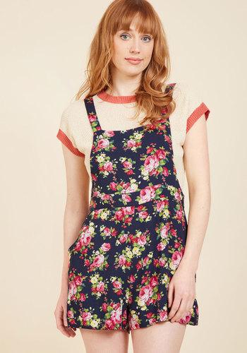  Excite All Day Romper In Navy Blossom In 4x