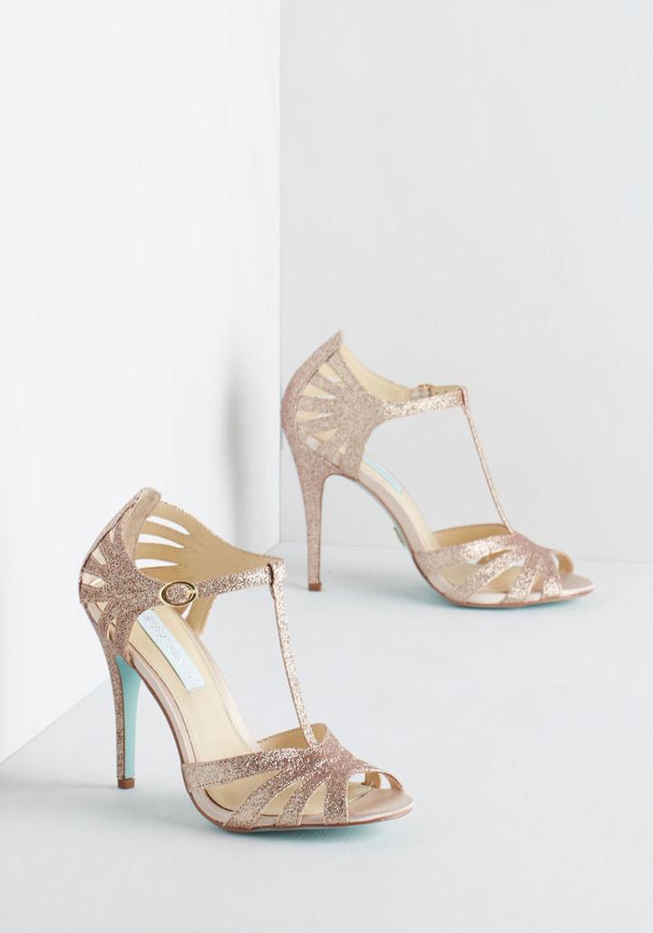 Betseyjohnson Go-glitter Attitude Heel In Champagne In 10