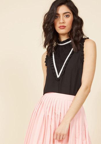  Port Tasting In A Storm Sleeveless Top In Black In Xs