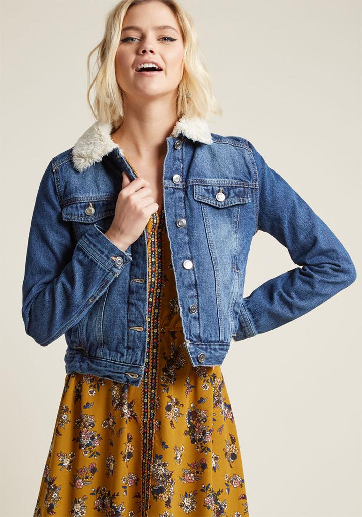 Modcloth Outdoors Action Denim Jacket In S