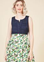  Prim And Pastoral Sleeveless Top In Midnight In 1x