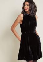 Modcloth Sleeveless Velvet Dress With Embellished Neckline In 2x