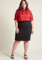 Modcloth Quilted Knit Pencil Skirt In L