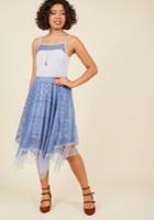  Long Time No Whimsy Lace Dress In Cornflower In L