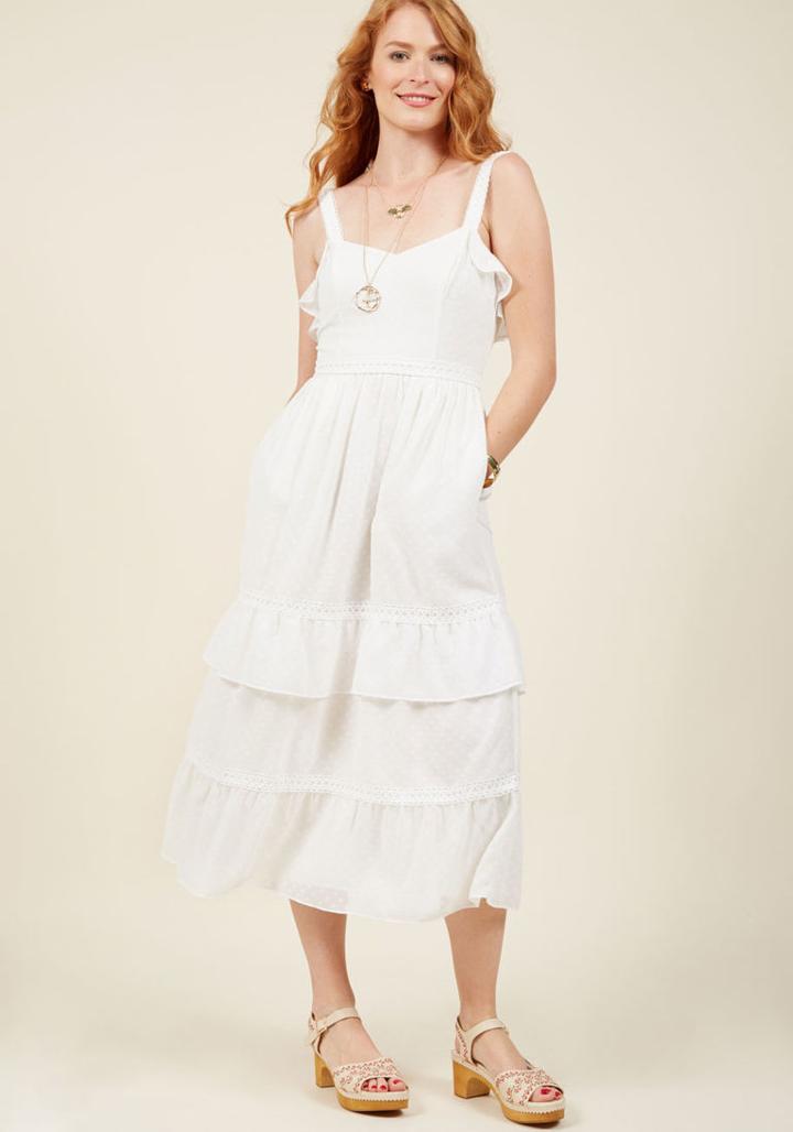  Ethereal Elegance Maxi Dress In White In Xl