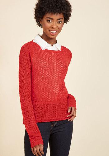  Sweetest Subtleties Long Sleeve Top In Red In Xxs