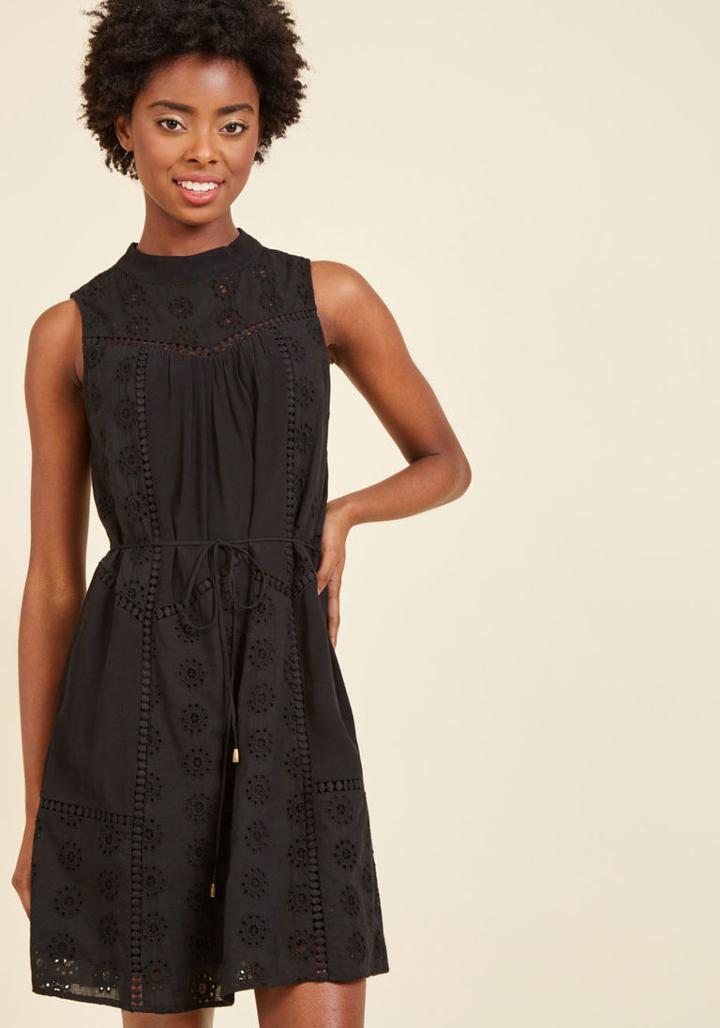 Modcloth Stylish In Eyelets Mini Dress