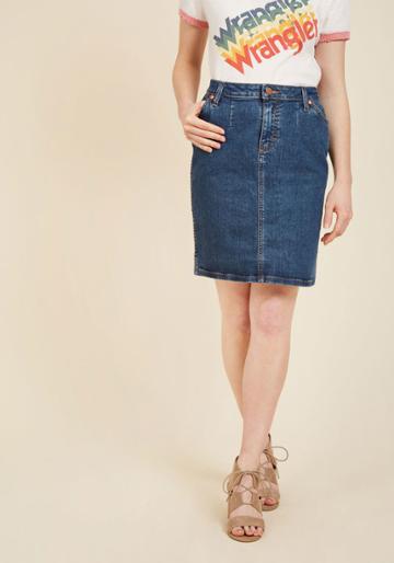  Wrangler Dependable Denim Skirt In L
