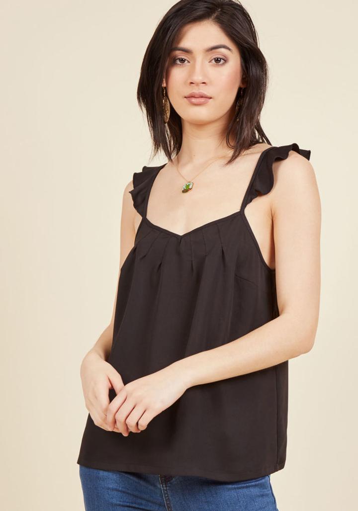 Modcloth Sartorial Storyteller Tank Top In Black In 4x