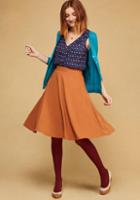 Modcloth Just This Sway Midi Skirt In Turmeric In M