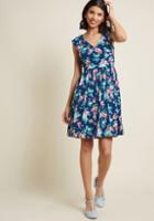 Modcloth Breezier Said Than Done Dress In Sapphire In 2x