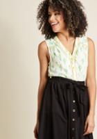 Modcloth Cafe Au Soleil Sleeveless Top In Cactus In 4x