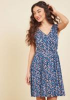  Breezier Said Than Done Floral Dress In Cerulean In Xl