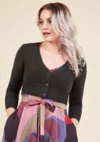 Modcloth The Dream Of The Crop Cardigan In Charcoal