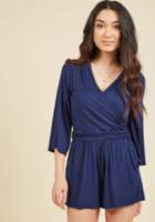  Plentiful Energy Romper In Navy In Xl
