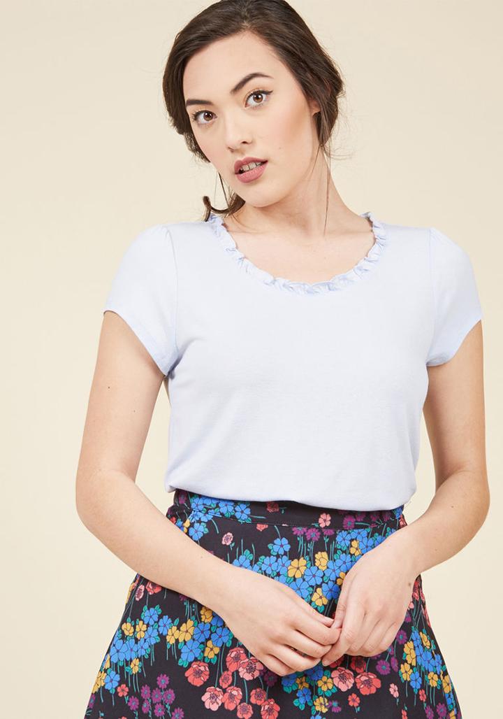 Modcloth Everyday Optimism T-shirt In Pastel Blue In L