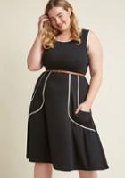 Modcloth Outline Of Work Midi Dress In Black In 2x