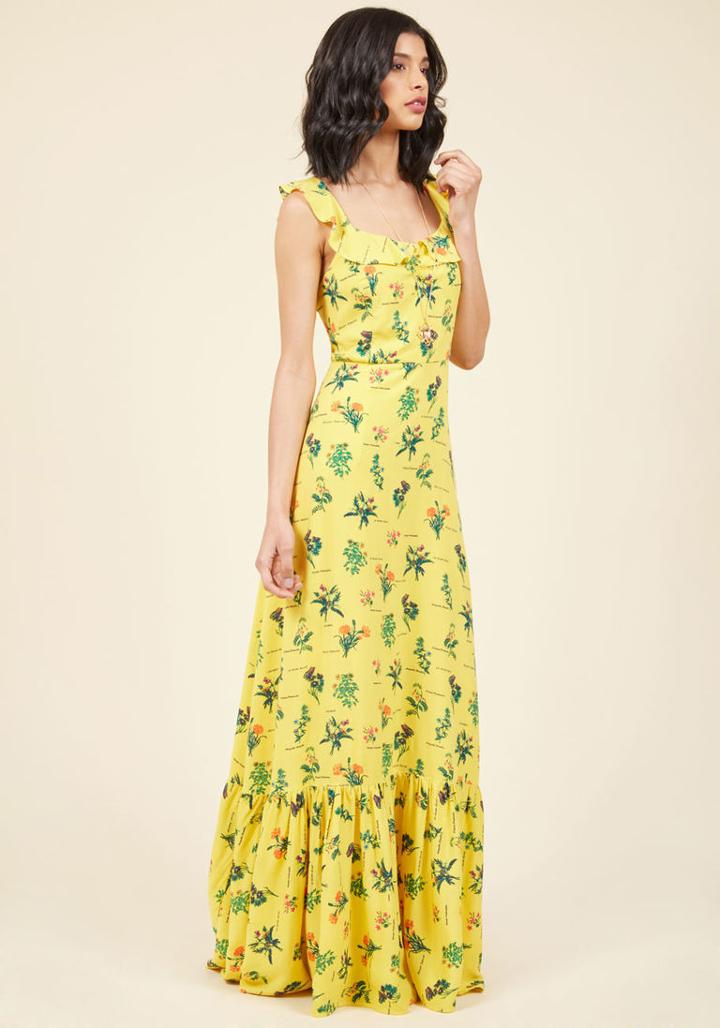 Modcloth Inclined To Impress Maxi Dress In Blossoms In 2x
